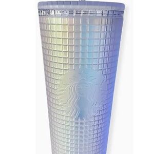 Starbucks 2022 Spring Iridescent Unicorn Grid Soft Touch Tumbler With Straw